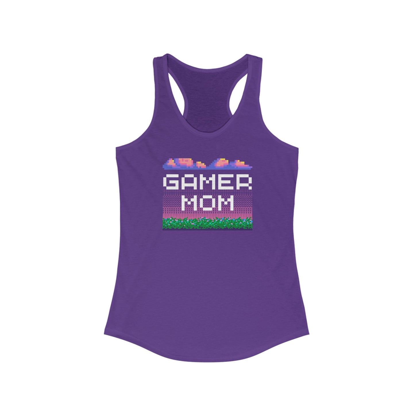 Gamer Mom Purple Clouds- Women's Racerback Tank