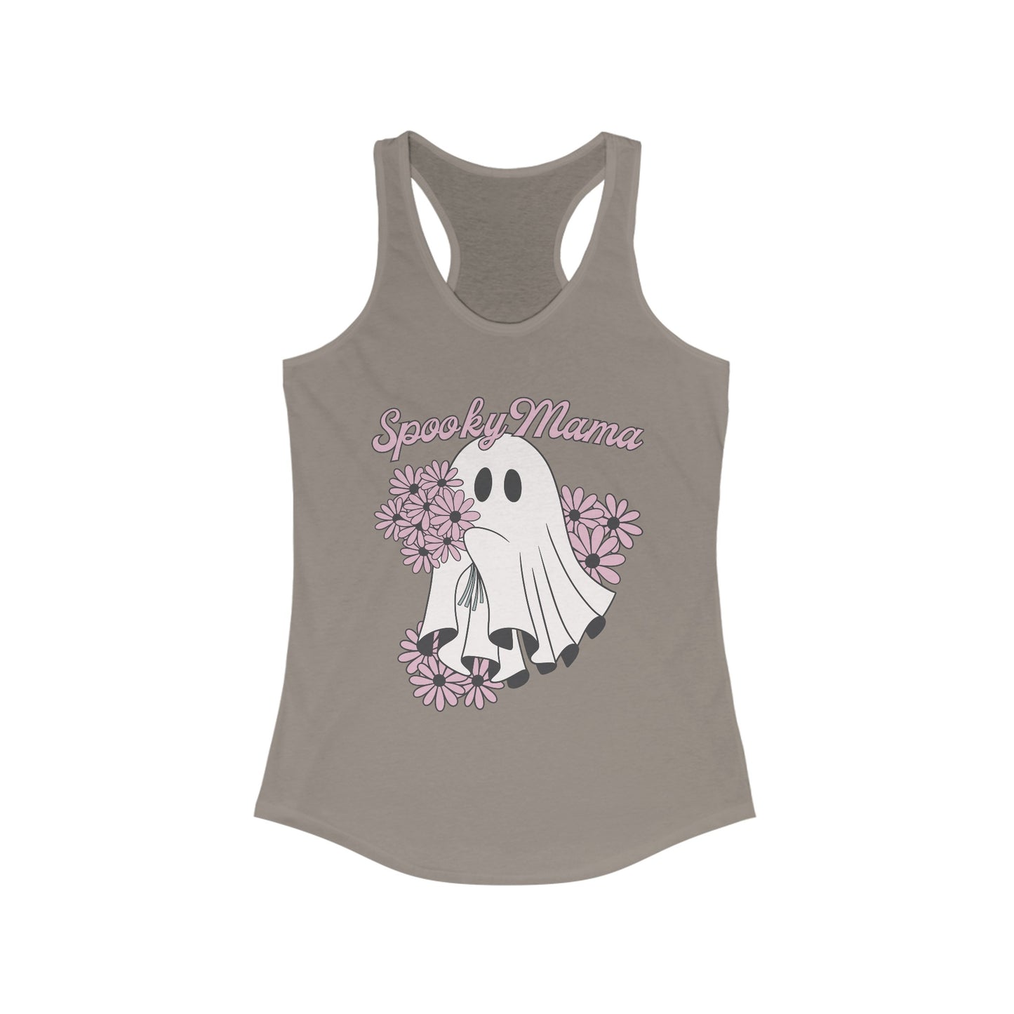 Spooky Mom Ghost Flowers - Women's Racerback Tank